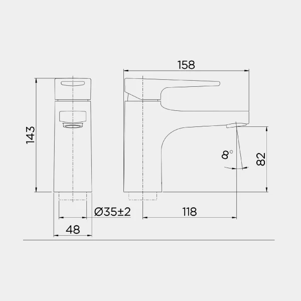 Monocomando bica baixa de mesa para lavatório ColdStart Lift Docol - Imagem 3